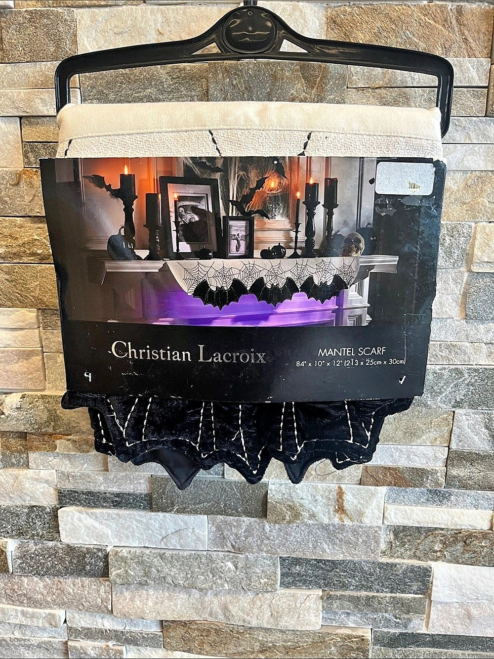 Christian Lacroix Mantel Scarf Black & Cream NWT